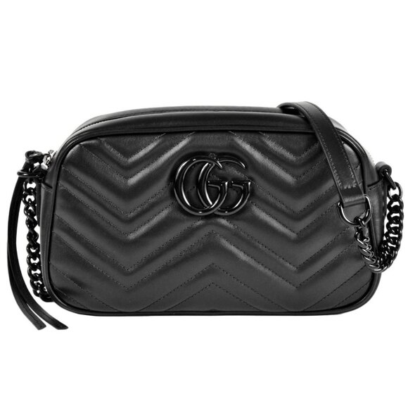 GUCCI GG Marmont Shoulder/Crossbody Black Leather/Hardware - COA included - Picture 1 of 13